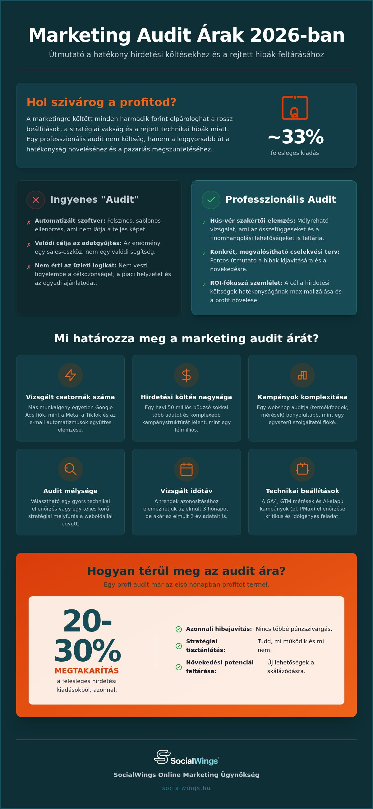 Marketing audit árak 2026: Mennyibe kerül a stratégiai tisztánlátás?