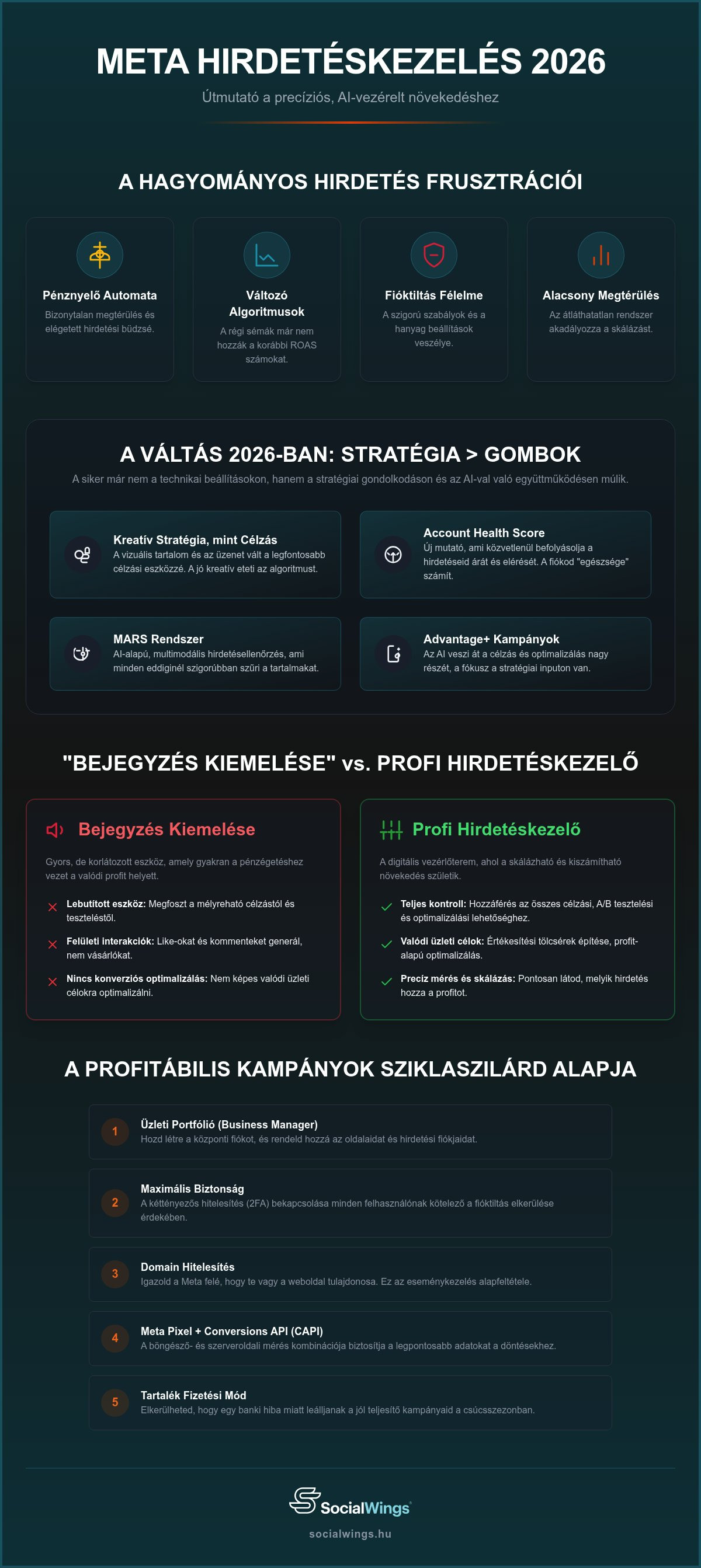 Facebook hirdetéskezelő 2026: A profitábilis Meta kampányok teljes útmutatója